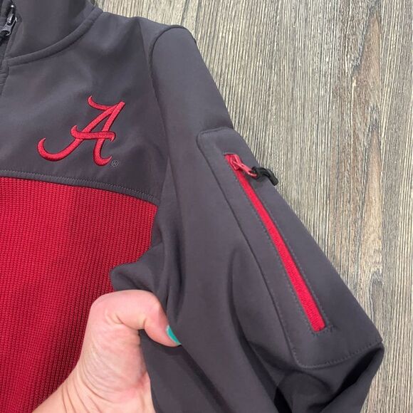 Colosseum Alabama Crimson Tide Pullover Jacket Zipper Pockets High Neck Red Sz M - Picture 5 of 10